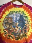 Vintage Liquid Blue T-shirt Medium Tie Dye Gnome Elf Psychedelic Mushrooms 1999