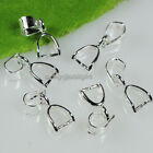 50 100 200pcs Pendant Pinch Bails Silver dull Silver gold Plated 14mm 16mm 20mm