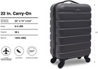 Wrangler 22  Hardside Spinner Carry-on Luggage  Charcoal