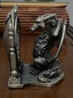 Pewter Dragon Figurine Magic Wizard Reflections Rawcliffe Signed Mark Locker Gem