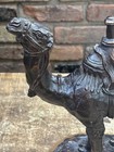 Vintage Bronze Camel Statue Arab Sculpture On Base Dark Brown