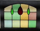Abstract Squares Old English Leaded Stained Glass Window 21 3 4 x 17 1 4 