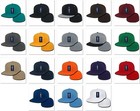Light Blue Fitted Flat Bill Plain Solid Blank Baseball Ball Cap Caps Hat Hats