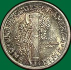 1918 Mercury Dime Brilliant Uncirculated Bu Coin  41366