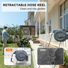 Giraffe Tools Retractable Garden Hose Reel 78-130ft Water Hose Reel Wall Mounted