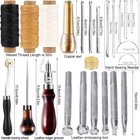 Leather Craft Tools Kit Hand Sewing Stitching Punch Carving Saddle Groover Set