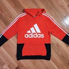 New Adidas Youth Big Boy Fleece Sweatshirt Hoodie  Red  yl - 14 16 