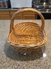 Handwoven Oval Willow Wicker Basket With Handle
