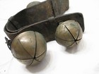 Antique Brass bronze Swedish swiss Sleigh Petal Bells Rump Strap Sleighbells
