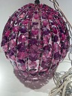 Vintage Hanging Swag Lamp Purple Wire Wrap Beads 9 Inch Around