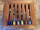Vintage Wall-hung Wooden Thread Spool Organizer - Thread Included