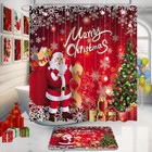 Christmas Bathroom Sets With Shower Curtain And Rugs 4 Pcs  Xmas Bathroom Dec   