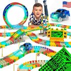 Race Track Cars Kids Gift Set Twister Glow In The Dark Flexible Magic Twisting