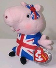 Ty Beanie Baby Union Jack Peppa Pig  Uk Exclusive 6  New Mwmts Plush Stuffed Toy