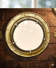 Antique Brass Nautical Porthole Mirror  Ship Boat Window Wall Decor 17 Inches