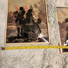 Vintage Lot Of 2 Pictures Reverse Painted Convex Bubble Glass Silhouette 5x4 