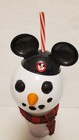 Disney Parks Christmas Holiday Mickey Snowman Light Up Tumbler Cup With Straw