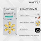 Power One Hearing Aid Batteries Yellow Size 10 Pack Of 6  60 Batteries  Exp 2028