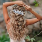 4 Pieces Bridal Flower Wedding Hair Comb Rhinestones Crystal Floral Hair Pins   