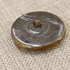 Victorian Painted Under Glass Dome Button Gilt Brass 27mm Floral Shank Pink
