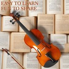 New Solid Wood Natural 3 4 Acoustic Violin   Fiddle Accessories For Beginner