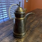 Copper Antique  Coffee Pot  And Brass Dallah - Middle East Arab Islamic Style