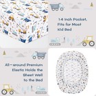 Kids Sheet Set Twin Size 3 Pcs  Boys Sheet Set With Blue Excavator Car Patter   