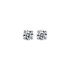 2 Pair 925 Sterling Silver Earrings Cubic Zirconia Round Stud Earrings Jewelry