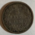 1837 France 5 Francs Silver Coin Xf