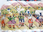 Vtg Quilted Cotton Tea Cozy Scottish Highland Games 12  X10  Made In Britain Guc