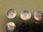 Lot Of 8 Nice Canada 25 Cents  80  Silver Quarters