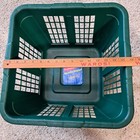 Vtg 1990s Rubbermaid Square Hunter Green Laundry Basket 3 4 Bushel  16 x16  2972