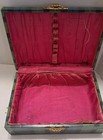 Antique Victorian Celluloid Vanity Dresser Box 8    House Flowers Checkered Read