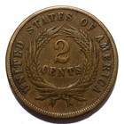 1864 United States Union Shield Two 2 Cents  large Motto  Copper Coin  Nice   B