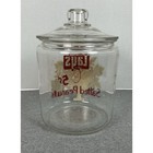 Vintage Lay   s Salted Peanuts Glass Counter Jar 5 Cents W  Lid Read