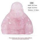 Rose Quartz Carved Small Happy Buddha Figurine For Luck And Wealth Fengshui H   