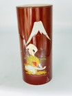 Vtg 1942 Red Japanese Rice Tin Container Wwii Mottainai Embossed Mt Fuji Sealed