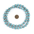 Turquoise Nepali Silver Capped Beads 10mm 21 Inch Strand