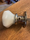 Beautiful Antique Rare Milk Glass Door Knob Set With Plates Vintage Great Shape