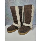 Bearpaw Koda Suede Sheepskin Sherpa Fur Trim Sheepskin Winter Boots Womens 6
