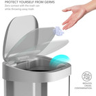 New Ninestars 21 Gallon D-shape Stainless Steel Sensor Trash Can