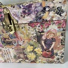 Vintage Jewelry Trinket storage Decoupage Garden angels Flower Print Box Case