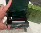 Boujee On A Dime Web Stripe Chain Wallet Zipper Credit Card Green Beige Red