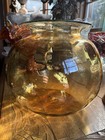 19th C Large Early American Amber Glass Medical Drug Apothecary Leech Bowl Rare