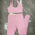 New Aio Yoga Sports Clothes Yoga Vest Leggings Set Womens Gym Wear Size Xs-l