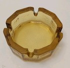 Vintage Mcm Blenko Ashtray Amber Glass Chunky 1960s Textured Panel Pebbled 