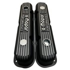 Nos Mopar 318 340 360 Black Finned  Die-cast Valve Covers W  Grommets