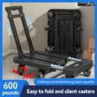 600 Lbs Folding Cart Luggage Trolley Carrying Hand Truck  Bungee Cord Wheels Us
