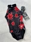 New Simone Biles Gk Elite Leotard Gymnastics Flower Bling Flower Red Tank Sz  As