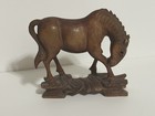 Vintage Hand Carved Wooden Figurine Small Horse 4  Long  Wood Art Decor